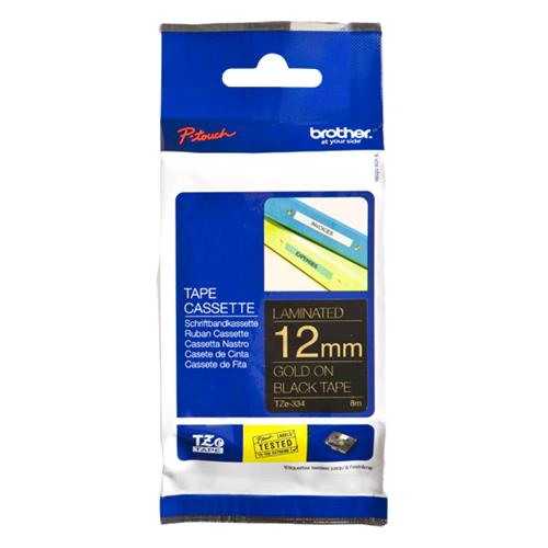 BROTHER TZE334 NASTRO PER STAMPANTI TRASFERIMENTO TERMICO 12MMx8MT COLORE NERO S