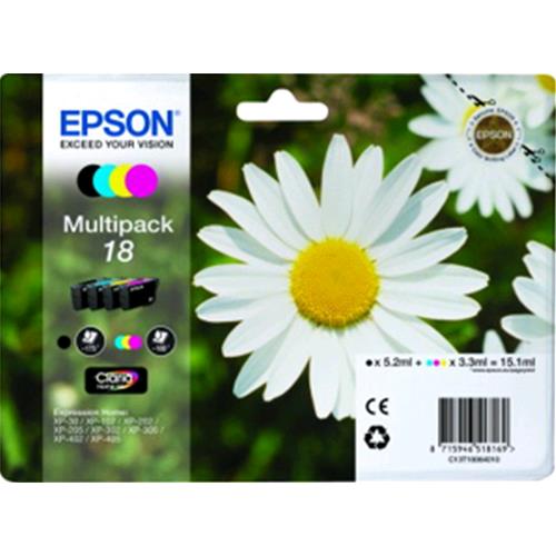 EPSON MULTIPACK 18 4 CARTUCCE NERO+GIALLO+CIANO+MAGENTA