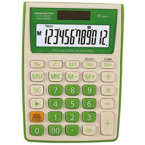 MEDIACOM DC2663C CALCOLATRICE DA TAVOLO 12 CIFRE ALIMENTAZIONE BATTERIA/SOLARE V