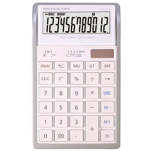 MEDIACOM DC2712 CALCOLATRICE DA TAVOLO 12 CIFRE ALIMENTAZIONE BATTERIA/SOLARE CO