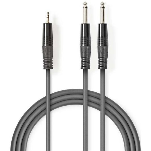 Cavo audio stereo 2x 6,35mm-3.5mm maschio 1.5m