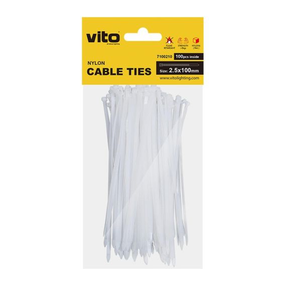 Fascette fermacavi autobloccanti 2.5X100mm - 100 pezzi