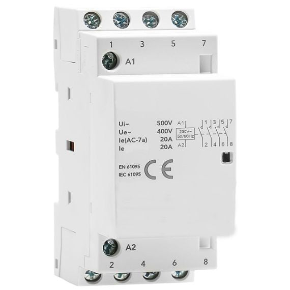 Contattore modulare 4 poli 20A