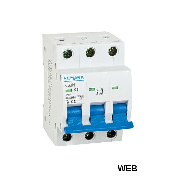 Interruttore magnetotermico 6kA 4A 3P curva C Elmark