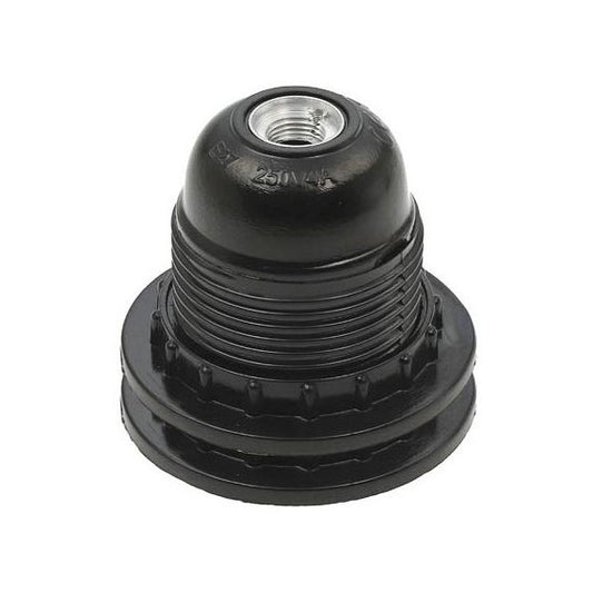 Portalampade E27 in bachelite con 2 anelli nero