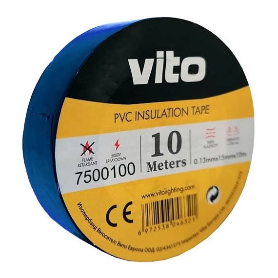 Nastro isolante 15mm 10m blu Vito