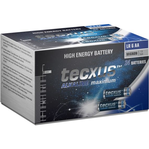 Batteria al manganese alcalino LR6/AA 12V confezione da 24  Tecxus