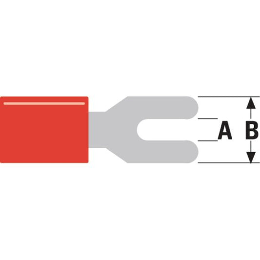 Connettore Fast On 3.7mm a forcella Femmina Rosso