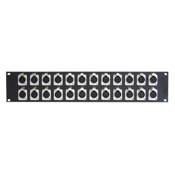 Pannello rack 24 XLR Femmina nero