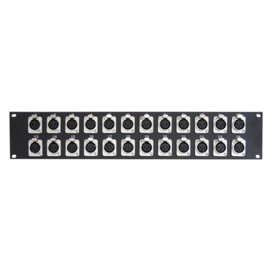 Pannello rack 24 XLR Femmina nero