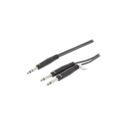 Cavo Audio 6.35mm Maschio Stereo - 2x 6.35mm Mono Maschio 5m