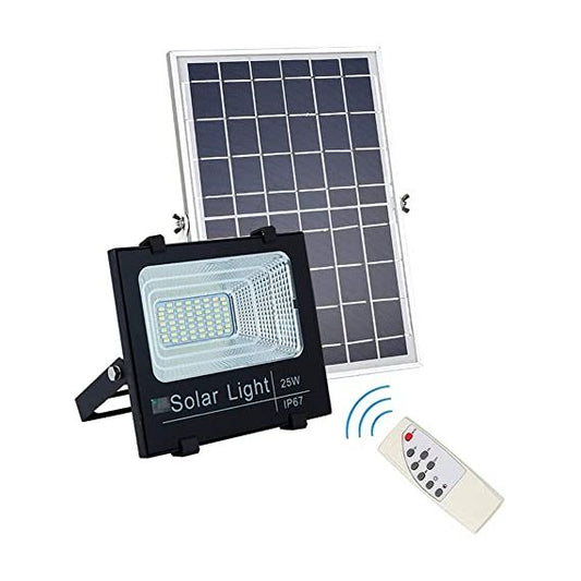 Kit faro LED dimmerabile 25W 6500k IP67 con pannello solare e telecomando