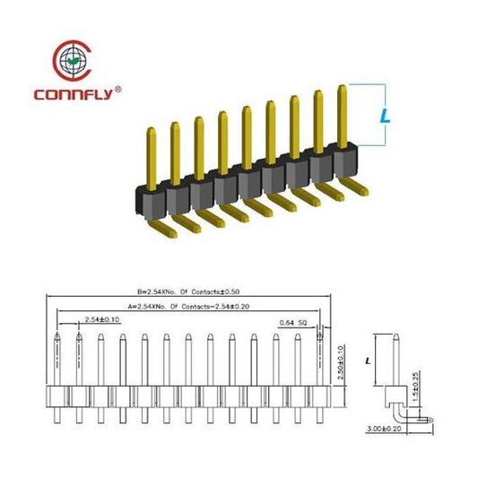 Connettore strip 40 pin passo 2,54 mm - confezione 4 pezzi