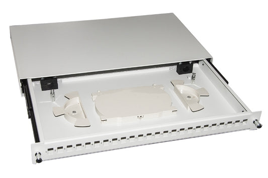 CASSETTO FIBRA OTTICA 24 PORTE PER ADATTATORI LC DUPLEX E SC SIMPLEX 1 UNITA' PE