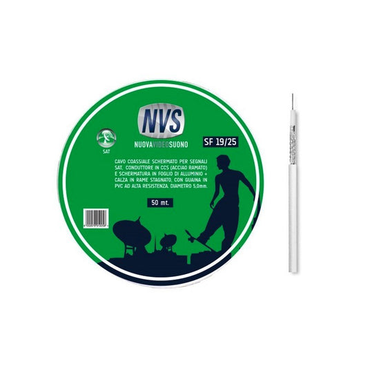 CAVO PARABOLA SCHERMATO ANTENNA DIAMETRO 5 MM LUNGHEZZA 50 MT (SF19/25)