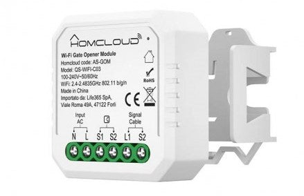 MODULO SMART WI-FI PER CANCELLI GARAGE ED ELETTROSERRATURE 1CH (AS-GOM)
