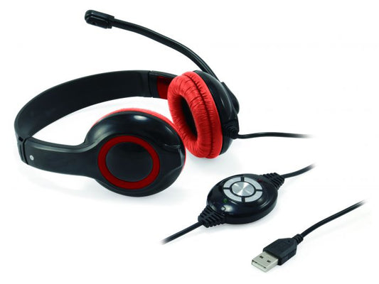 CUFFIE MICROFONO CCHATSTARU2R STEREO USB ROSSO