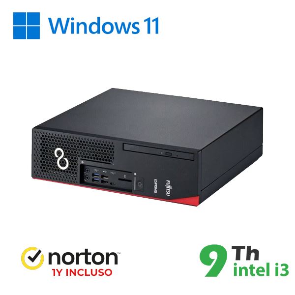 BUNDLE PC SFF FUJITSU D738 INTEL CORE I3-9X00 + NORTON ANTIVIRUS (RN54422311) PI