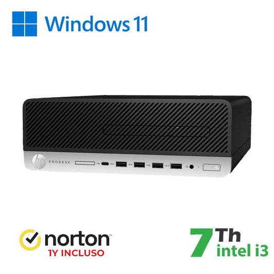 PC HP 600-800 G3 SFF INTEL CORE I3-7X00 8GB 256GB SSD WINDOWS 11 PRO + NORTON AN