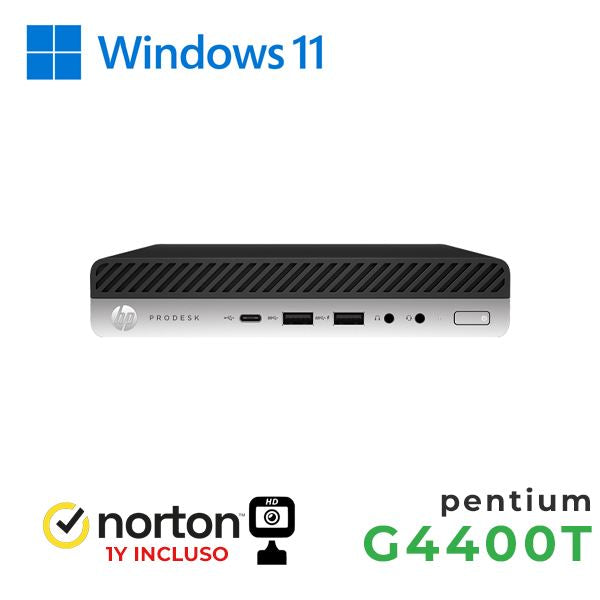 PC HP 600-800 G3 MINI PC INTEL G4400T 16GB 128GB SSD + 500GB HDD WINDOWS 11 PRO