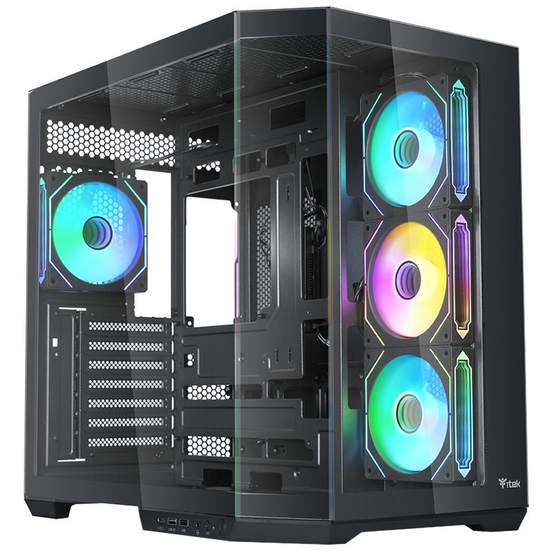 CASE GAMING DARK CAVE AKU - NO ALIMENTATORE - ARGB FAN - NERO (ITGCADCAKB)