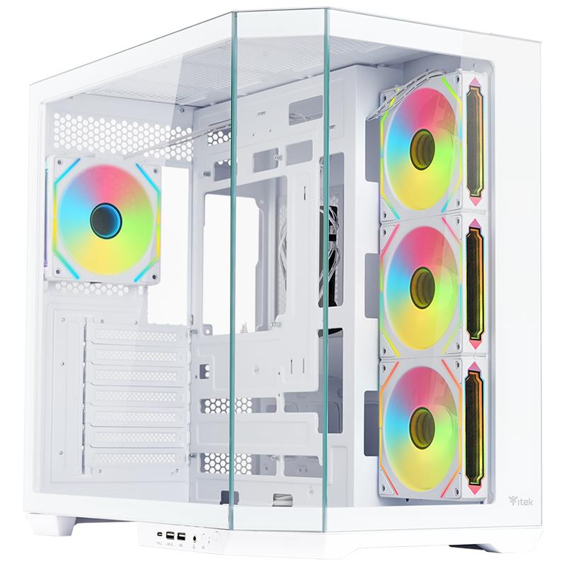 CASE GAMING DARK CAVE AKU - NO ALIMENTATORE - ARGB FAN - BIANCO (ITGCADCAKW)