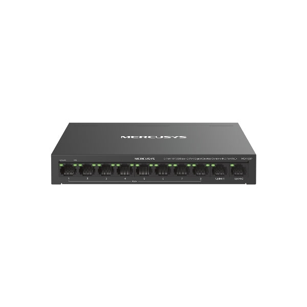 SWITCH RETE 8 PORTE 10/100 + 2 PORTE GIGABIT MS110CP POE+