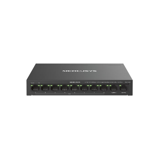 SWITCH RETE 8 PORTE 10/100 + 2 PORTE GIGABIT MS110CP POE+