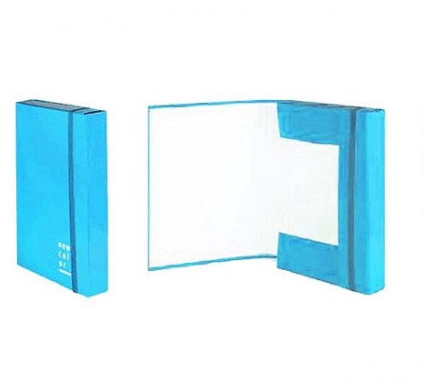 CARTELLA CON ELASTICO 3 LEMBI DORSO BLU 3CM