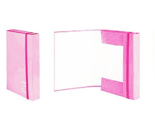 CARTELLA CON ELASTICO 3 LEMBI DORSO ROSA 3CM