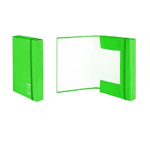 CARTELLA CON ELASTICO 3 LEMBI DORSO VERDE 3CM