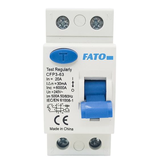 Interruttore magnetotermico differenziale 2 Poli 20A 30mA FATO