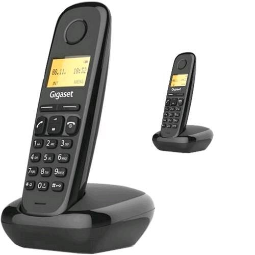 GIGASET A170 DUO CORDLESS DECT + AGGIUNTIVO COLORE NERO