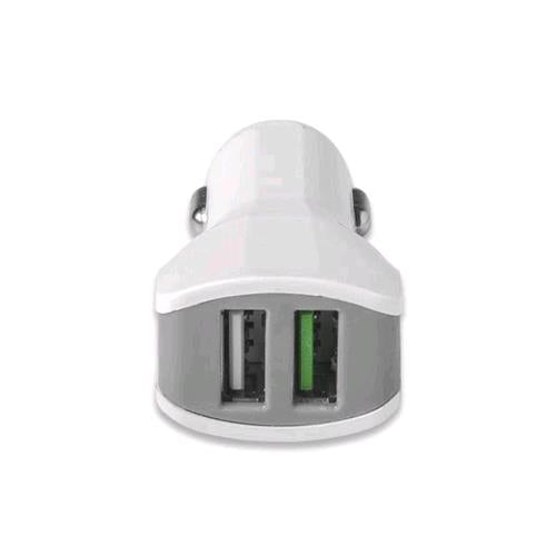 CELLY TURBO CAR CHARGHER CARICABATTERIE DA AUTO 2 PORTE USB 3.4 A COLORE BIANCO