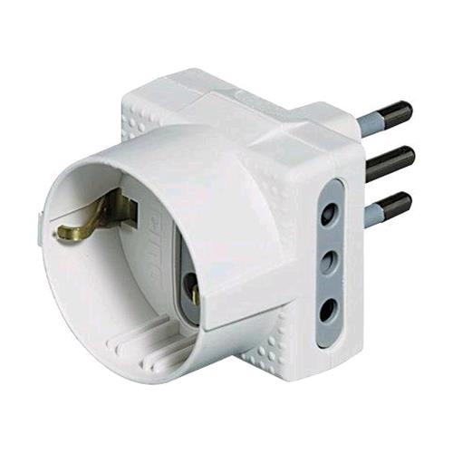 BTICINO ADATTATORE TRIS SCHUKO 10A BCO