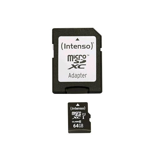 INTENSO MICRO SDXC 64GB CLASSE 10 CON ADATTATORE