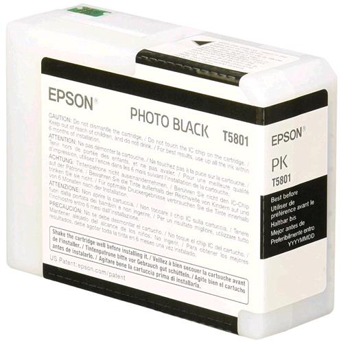 EPSON T5801 TANICA NERO FOTOGRAFICO PER STYLUS PRO 3800/GRAPHICS/RATEMIRATE/3 AN