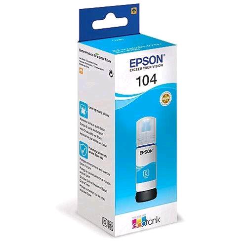 EPSON 104 FLACONE ECOTANK 65 ML CIANO PER EcoTank ET-1810, 2715, 2721, 2810, 281