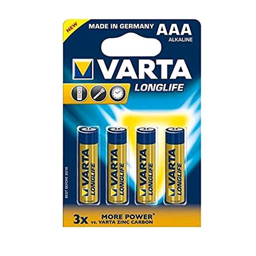 VARTA LONGLIFE BATTERIA MINISTILO AAA ALCALINA CONF. 4 Pz.