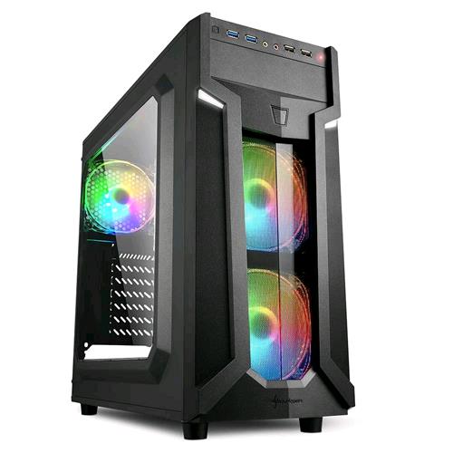 SHARKOON VG6-W CASE MIDDLE ATX TOWER RGB MICRO-ATX MINI-ATX FINESTRA IN VETRO TE
