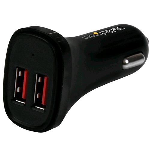 STARTECH CARICATORE DA AUTO CON DOPPIA PORTA USB 24W/4.8A COLORE NERO