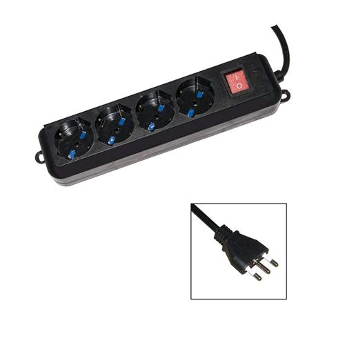 LINK LKMP04N MULTIPRESA 4 PRESE UNIVERSALI ITA/SCHUKO 10/16 A A SPINA 16 A CON I