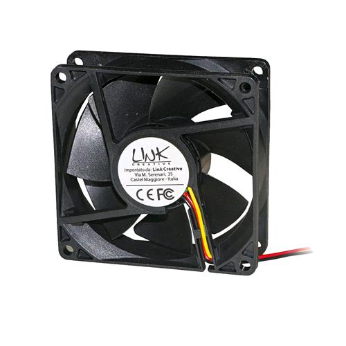 LINK LKV8025 VENTOLA PER CASE 80X80X25MM 12V CONNETTORE 3 FILI CON VITI INCLUSE