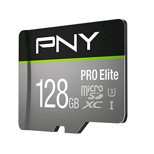 PNY PRO ELITE SCHEDA MICROSDXC DA 128 GB CLASSE 10 UHS-I U3 100 MB/S A1 V30 NERO
