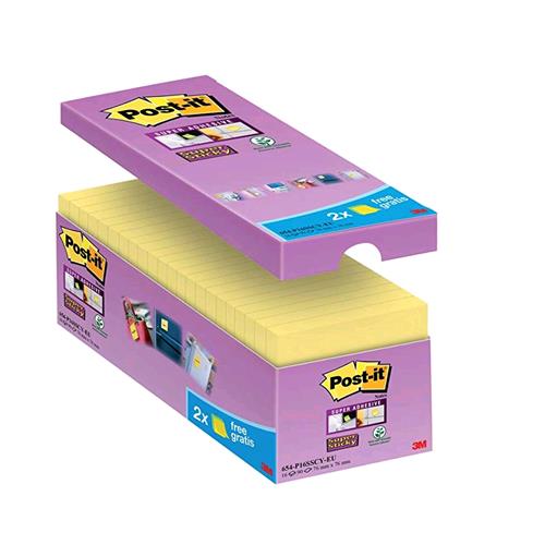 3M POST-IT SUPER STICKY BLOCCHETTI 90 FOGLI POST-IT 76MMx76MM COLORE GIALLO CONF