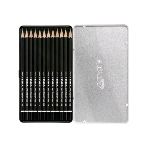 LYRA MATITE IN GRAFITE GRADAZIONI ASSORTITE CON SCATOLA IN METALLO CONF 12 Pz.