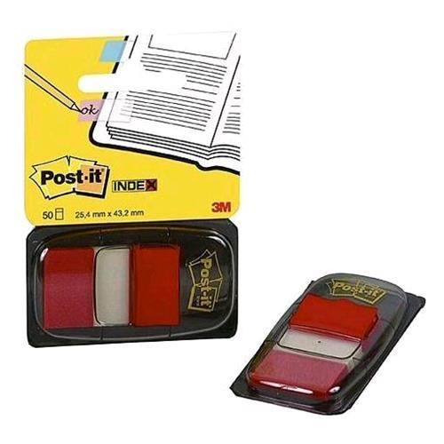 3M POST-IT INDEX MINI SET SEGNAPAGINA 25.4MMx43.6MM COLORE ROSSO CONF. 50 Fogli