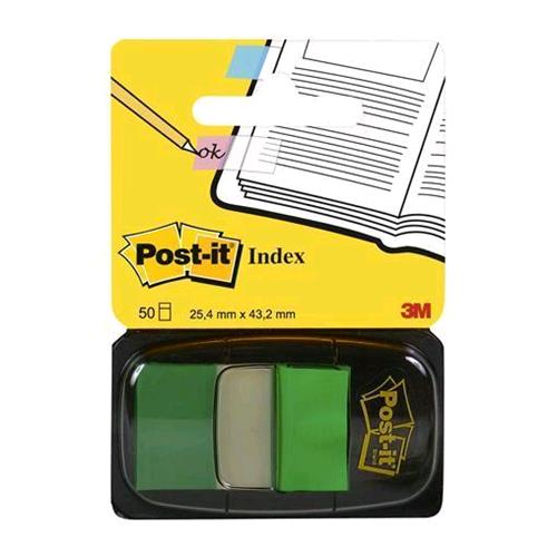 3M POST-IT INDEX SET SEGNAPAGINA 25.4MMx43.2MM COLORE VERDE CONF. 50 Pz.