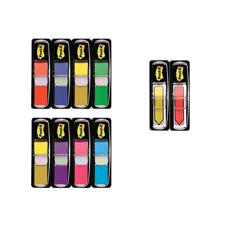 3M POST-IT INDEX MINI + FRECCIA SET 140 SEGNAPAGINA 12MMx43.2MM COLORI ASSORTITI