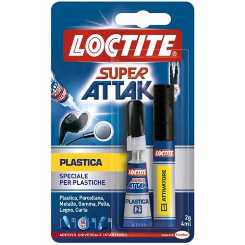 LOCTITE SUPER ATTAK PLASTICA 2GR + ATTIVATORE 4ML